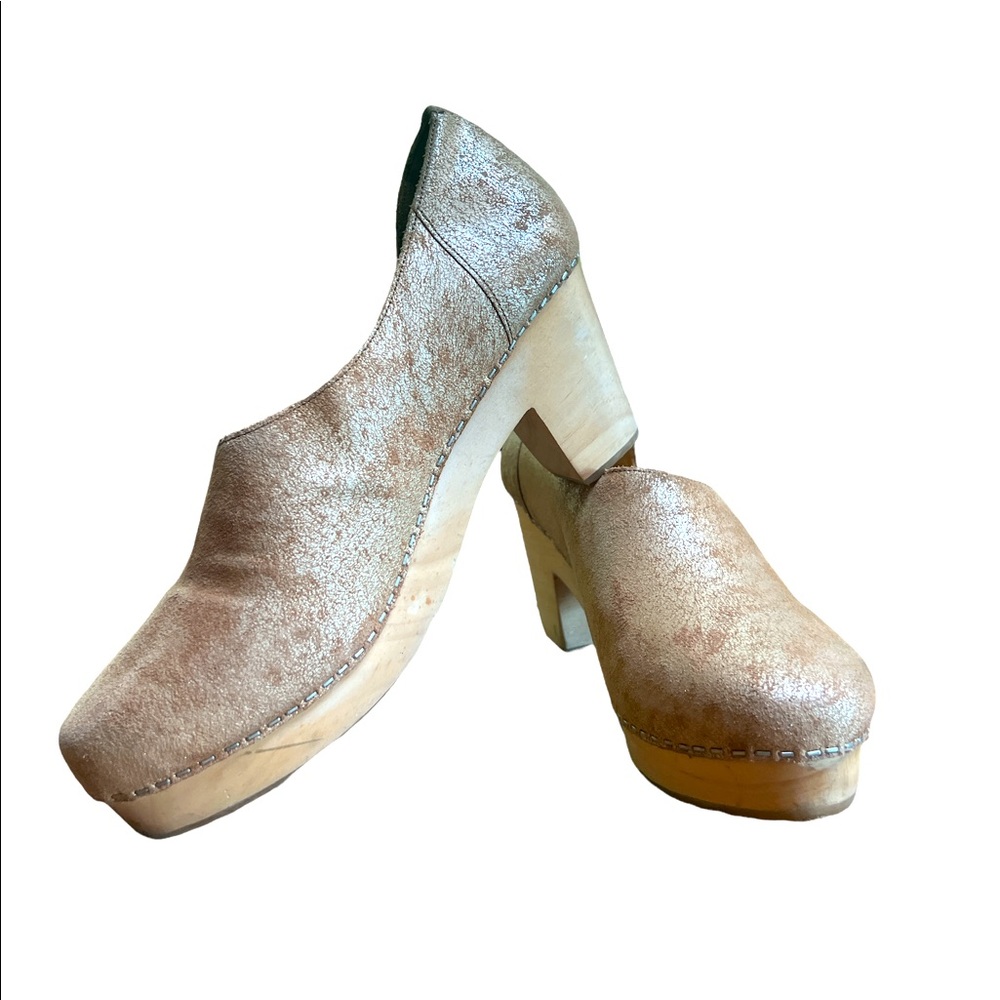 Free People Golden Monroe Metallic Leather clogs Size 39 / 9
